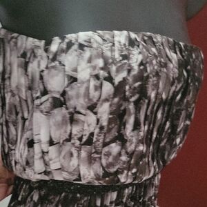 Black and White Strapless Dress